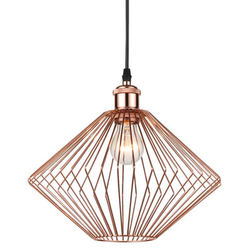 Подвесной светильник Loft Wire Cage pink gold Розовое золото Черный в Перми | Loft Concept 