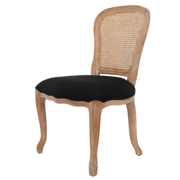 Стул French chairs Provence Neman Black Rattan Chair Черный Бежевый в Перми | Loft Concept 