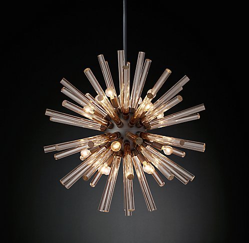 Светильник Crystal Starburst Chandelier Round Черный в Перми | Loft Concept 