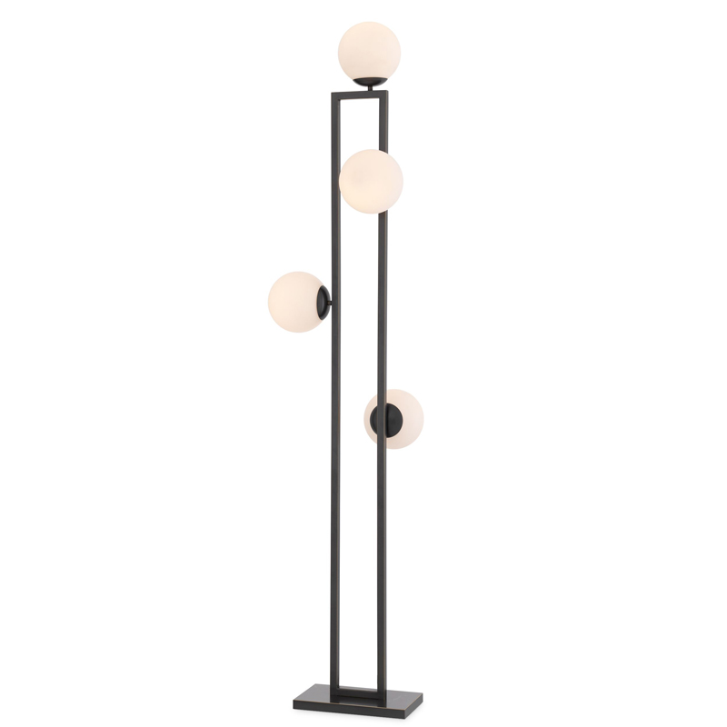 Торшер Eichholtz Floor Lamp Pascal Bronze Темная бронза Белый в Перми | Loft Concept 