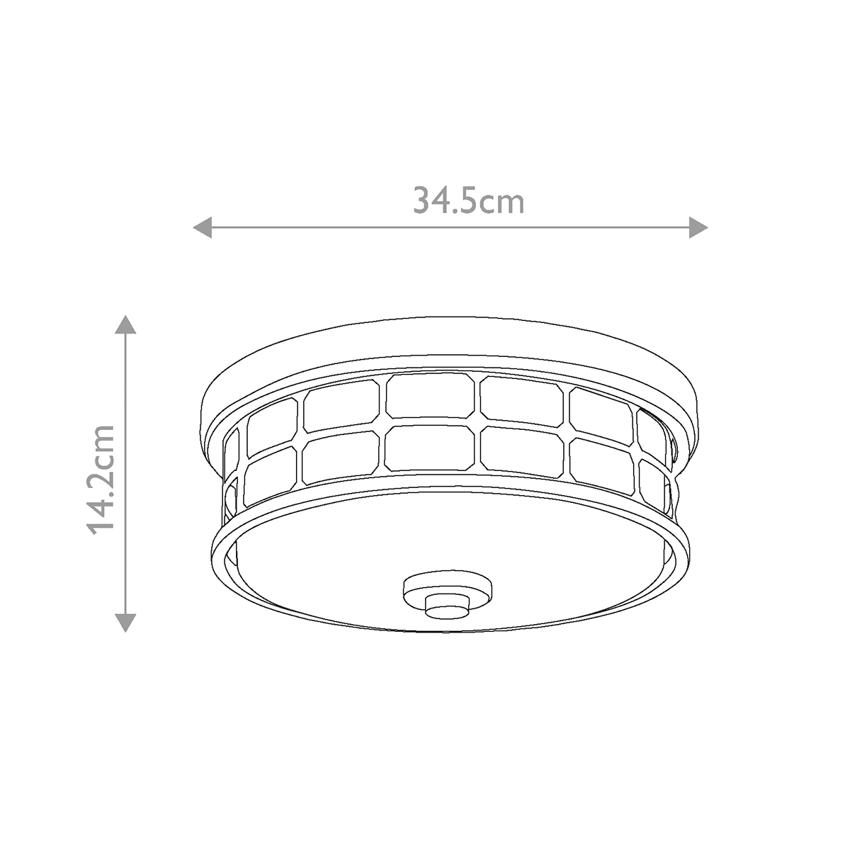 Потолочный светильник для ванных комнат цвета латунь в виде металлической клетки с геометрическими узорами Quoizel в Перми