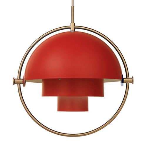 Люстра Louis Weisdorff Gubi Multi-lite Pendant Red Латунь Бургундский красный в Перми | Loft Concept 