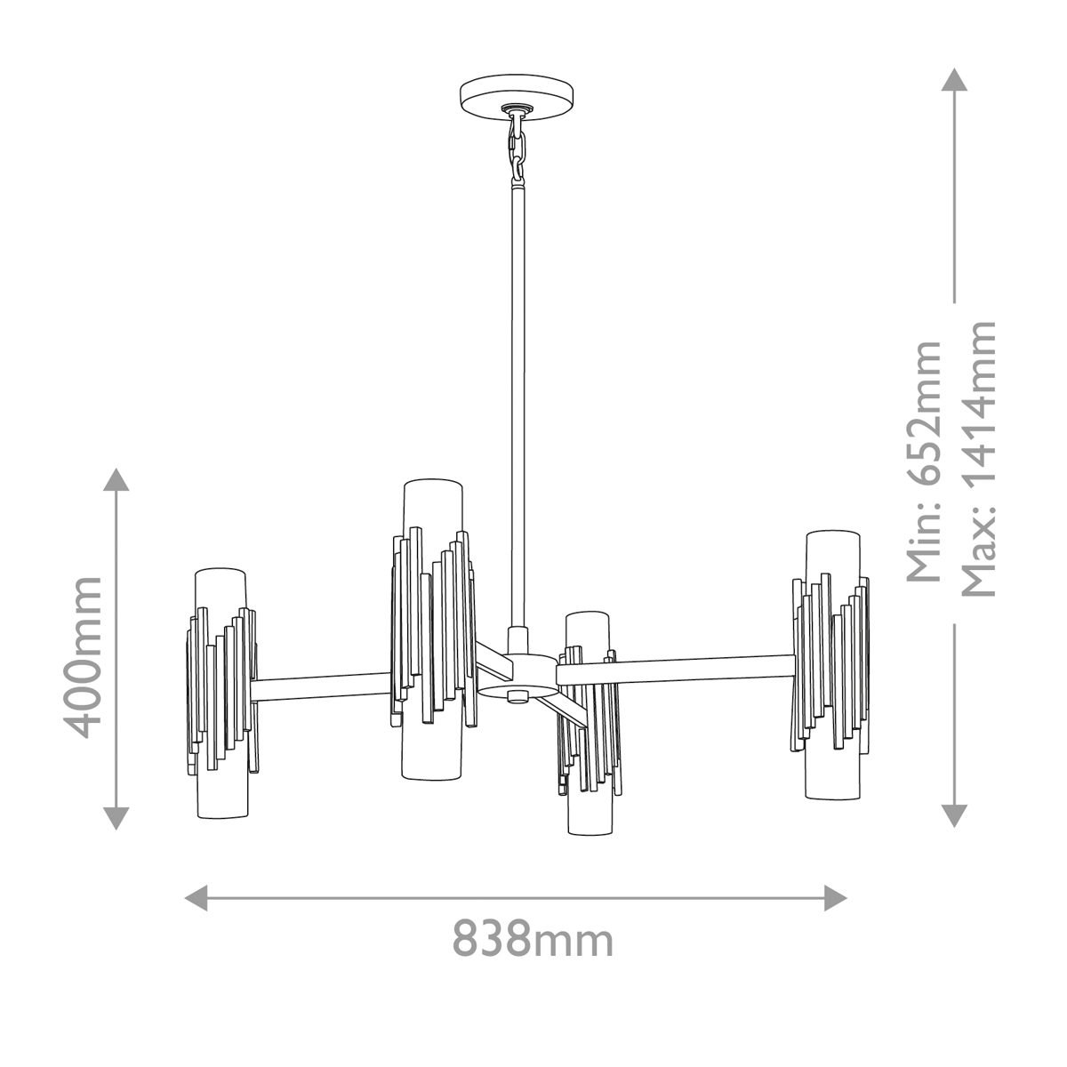 Люстра цвета латунь с 4-мя матовыми цилиндрическими плафонами Elstead Lighting в Перми