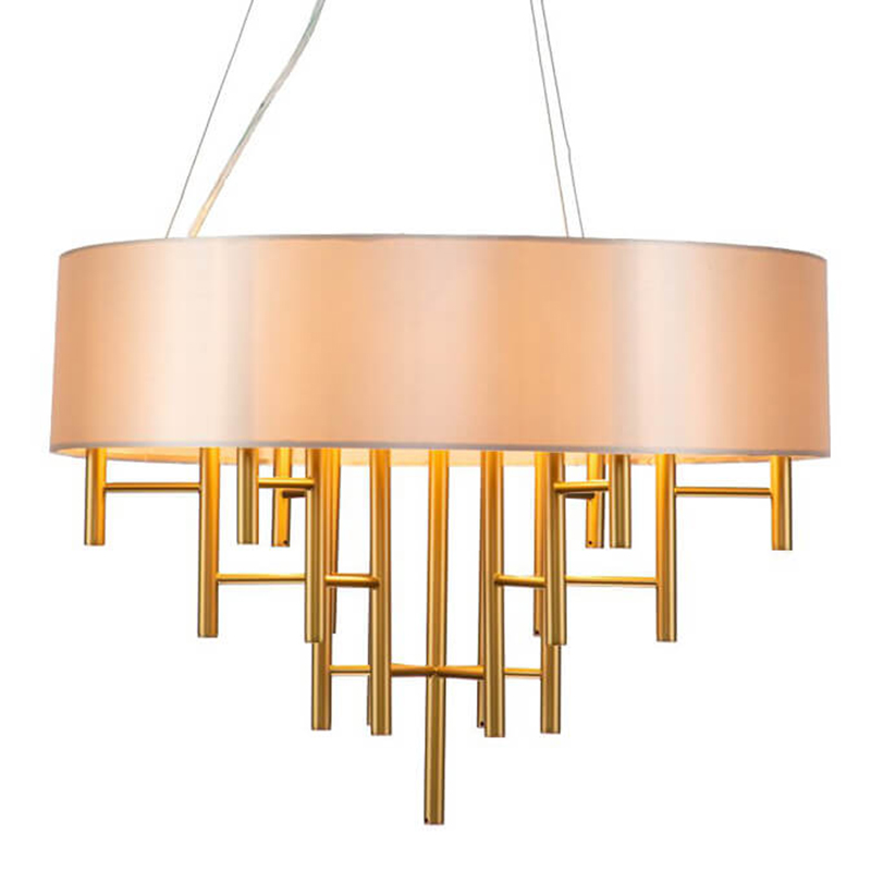 Люстра Oswell Lampshade Chandelier Латунь Бежевый в Перми | Loft Concept 