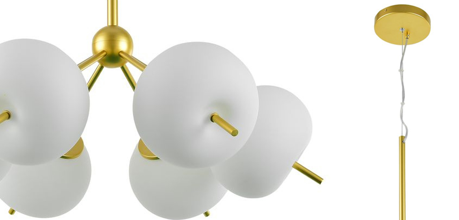 Люстра White ball brass Louise 6 Люстра White ball brass Louise 6 - Loft-Concept в Перми