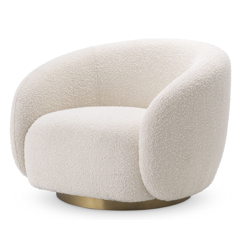 Кресло Eichholtz Swivel Chair Brice Кремовый Латунь в Перми | Loft Concept 