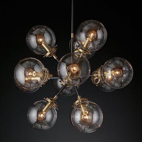 Люстра RH Bistro Globe Clear Glass Burst Chandelier 12 Латунь в Перми | Loft Concept 