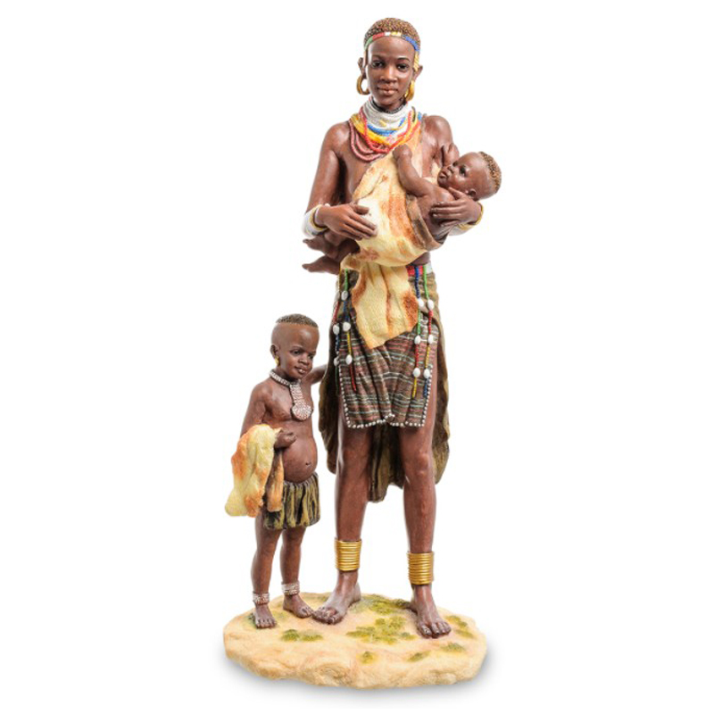 Статуэтка African woman with children Коричневый Мульти в Перми | Loft Concept 