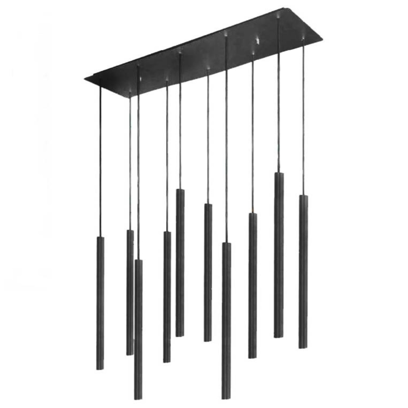 Светильник Trumpet Rectangle Black 10 плафонов Черный в Перми | Loft Concept 