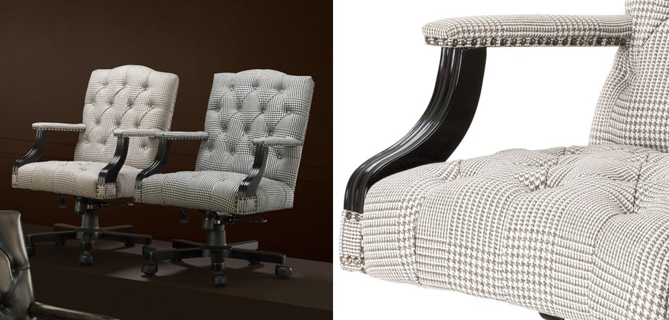 Офисное кресло Eichholtz Desk Chair Burchell brown & white Офисное кресло Eichholtz Desk Chair Burchell brown & white - Loft-Concept в Перми