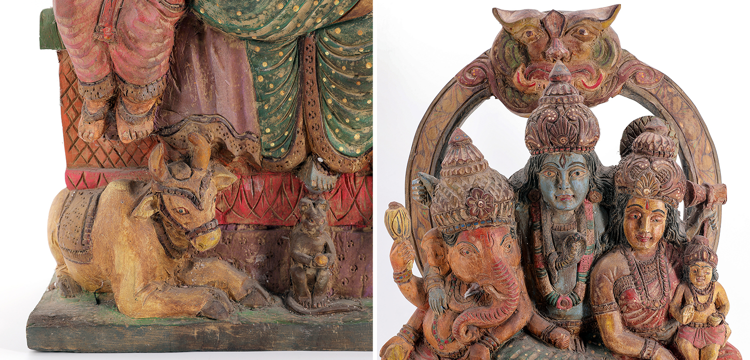 Антикварная статуэтка "Семья Шивы" Шри-Ланка - фото