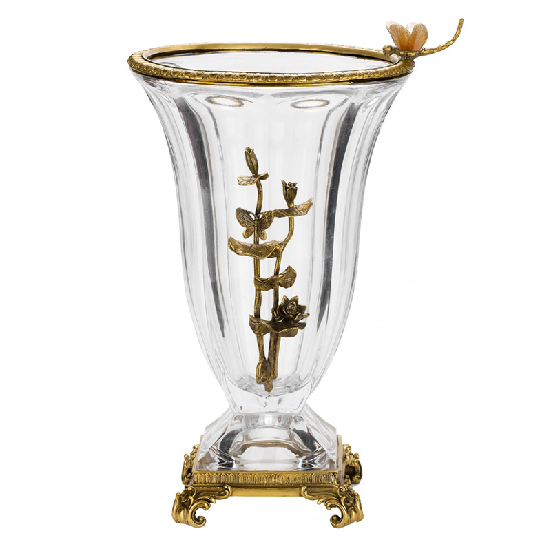Ваза из прозрачного стекла с бронзовой вставкой в виде цветущей ветви Eden Garden porcelain and bronze Прозрачное Стекло Бронза Ваза из прозрачного стекла с бронзовой вставкой в виде цветущей ветви Eden Garden porcelain and bronze Прозрачное Стекло Бронза в Перми | Loft Concept