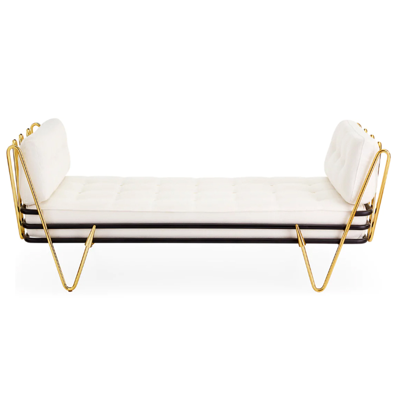 Кушетка Jonathan Adler Maxime Daybed Молочный Золотой в Перми | Loft Concept 