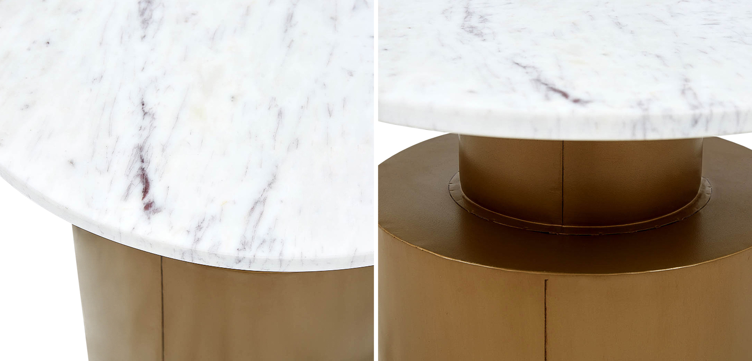 Приставной стол с мраморной столешницей Ela Marble Side Table - фото
