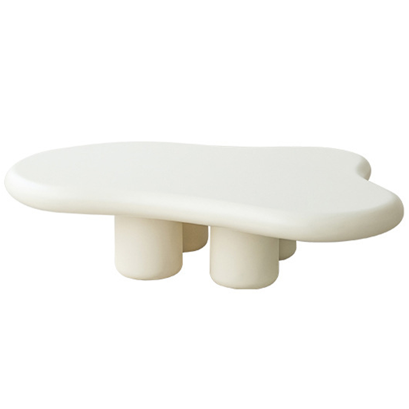 Кофейный стол со столешницей изогнутой формы Curved Shape Coffee Table ivory ( слоновая кость ) в Перми | Loft Concept 