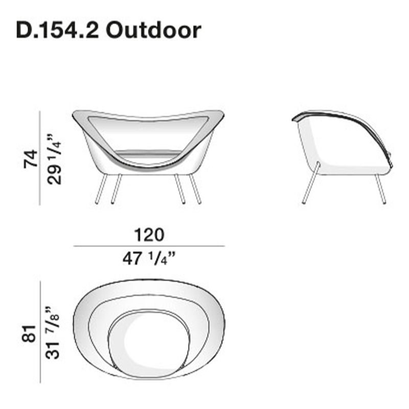 Дизайнерское уличное кресло Gio Ponti D.154.2 Armchair в Перми