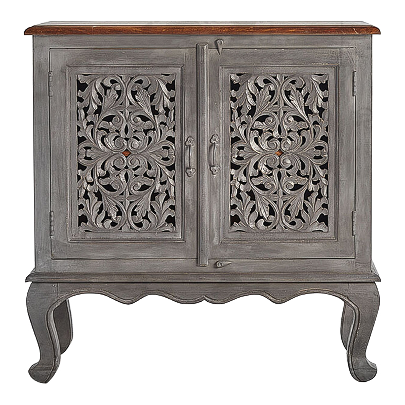 Комод Indian Antique White Furniture Chest of Drawers Agni серый Серый в Перми | Loft Concept 