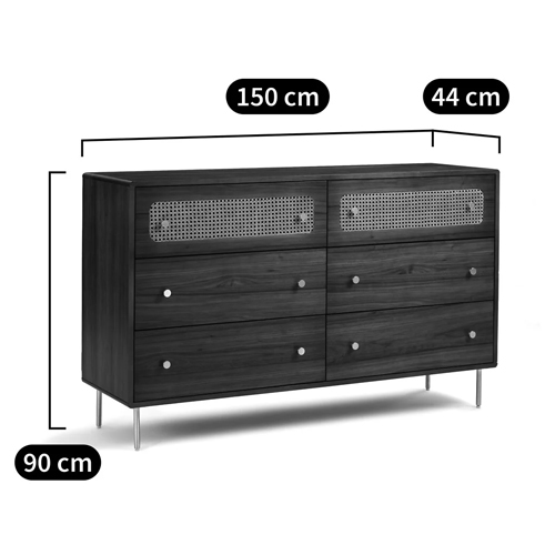 Комод с 6-ю ящиками с декором из ротанга Degarmo Chest of Drawers в Перми