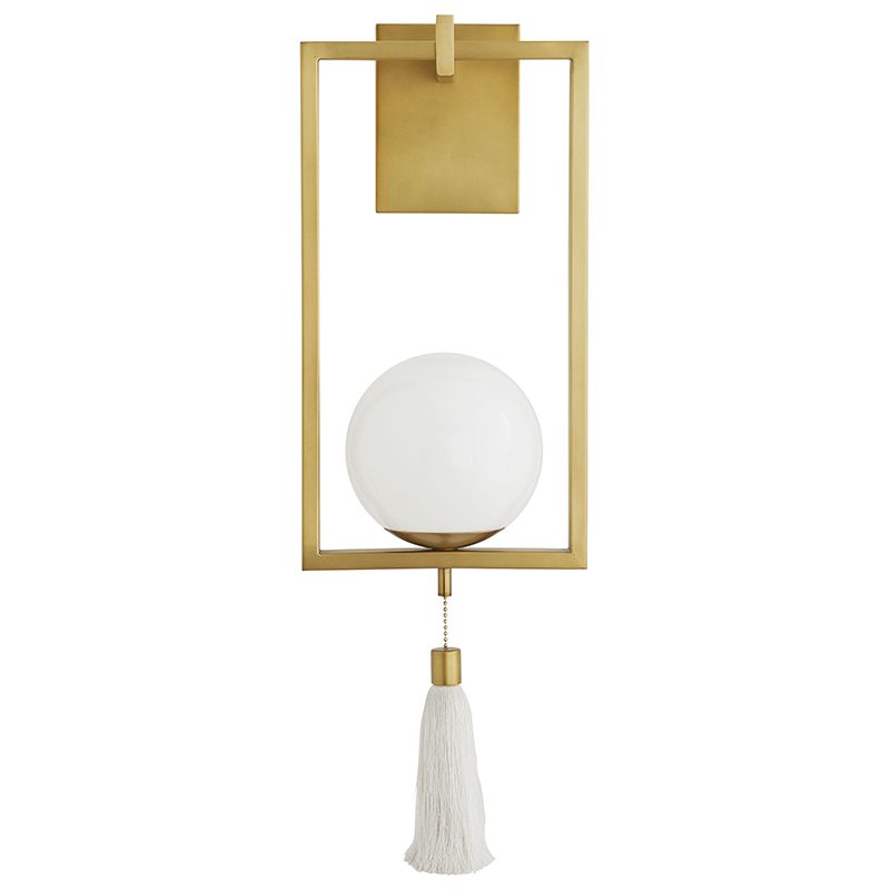 Бра Arteriors TRAPEZE SCONCE Gold Белый Латунь в Перми | Loft Concept 