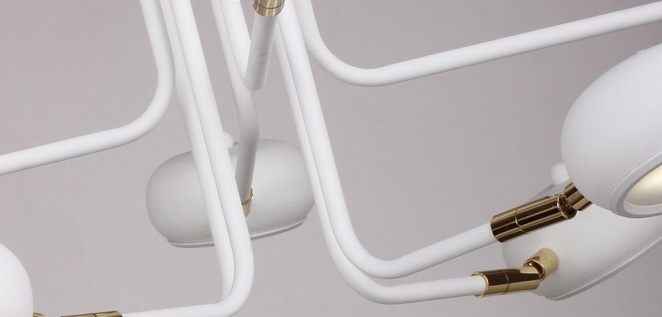 Люстра Curved Stix Chandelier 6 White - Loft-Concept в Перми