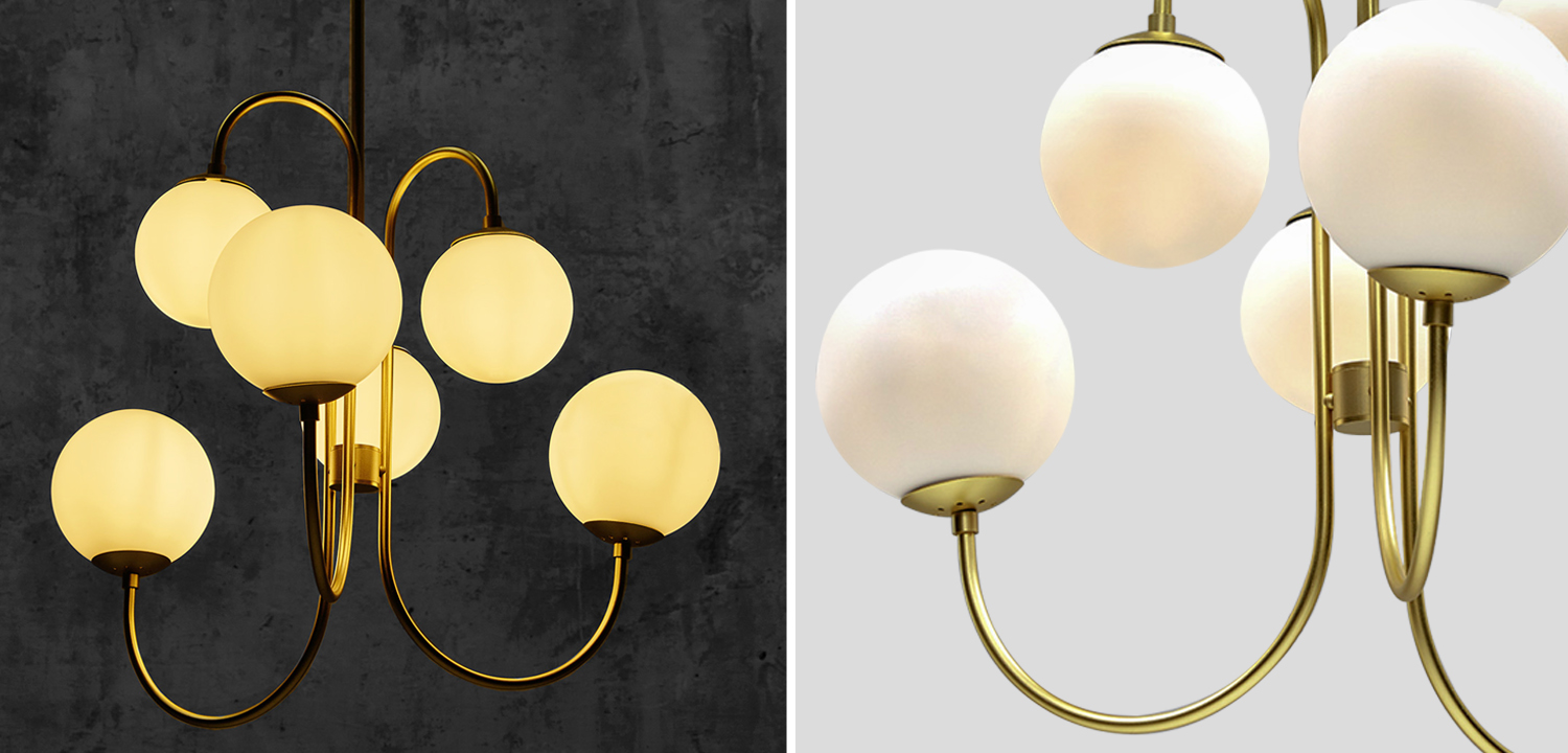 Люстра Gooseneck Pelle Gold Chandelier - фото