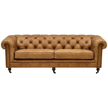 Диван Chesterfield Cinnamon Leather Sofa из винтажной кожи Корица в Перми | Loft Concept 