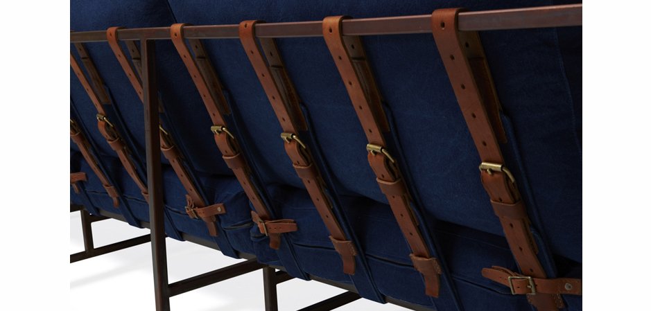 Двухместный диван Indigo Denim and copper Two Seat Sofa Двухместный диван Indigo Denim and copper Two Seat Sofa - Loft-Concept в Перми