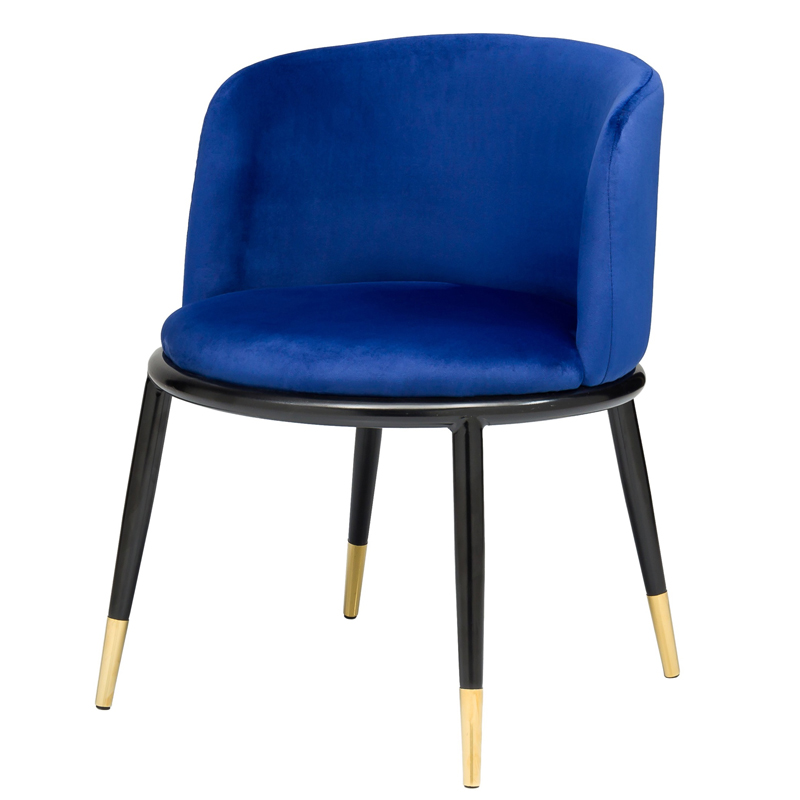 Стул Dining Chair Foucault Blue Синий Черный Золотой в Перми | Loft Concept 