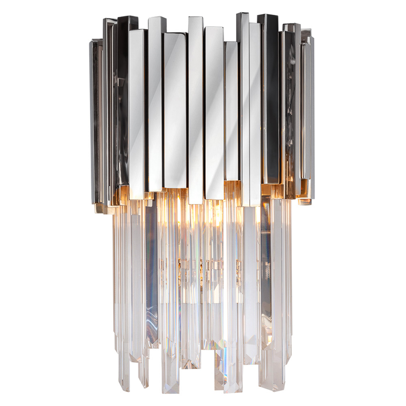 Бра Luxxu Modern Cascade Wall Lamp Silver 40 Прозрачное Стекло Серебряный в Перми | Loft Concept 