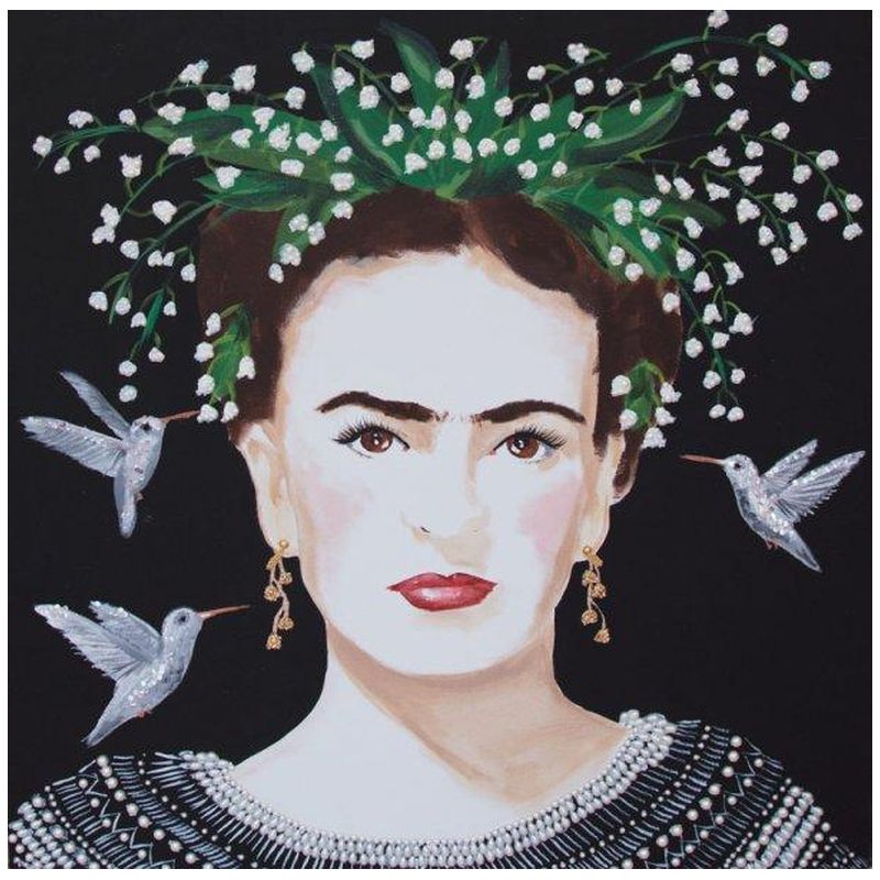 Картина “Frida with Lily of the Valley Headdress and White Hummingbirds” Мульти в Перми | Loft Concept 