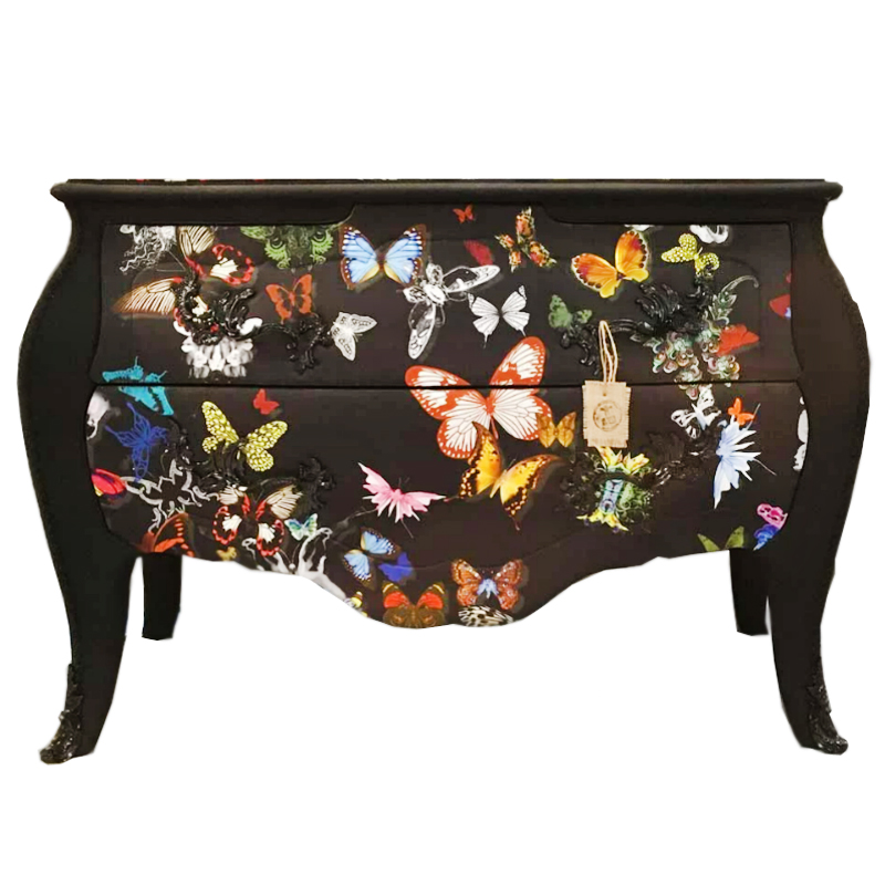 Комод Бабочки Chest of Drawers Night Butterflies Черный Мульти в Перми | Loft Concept 