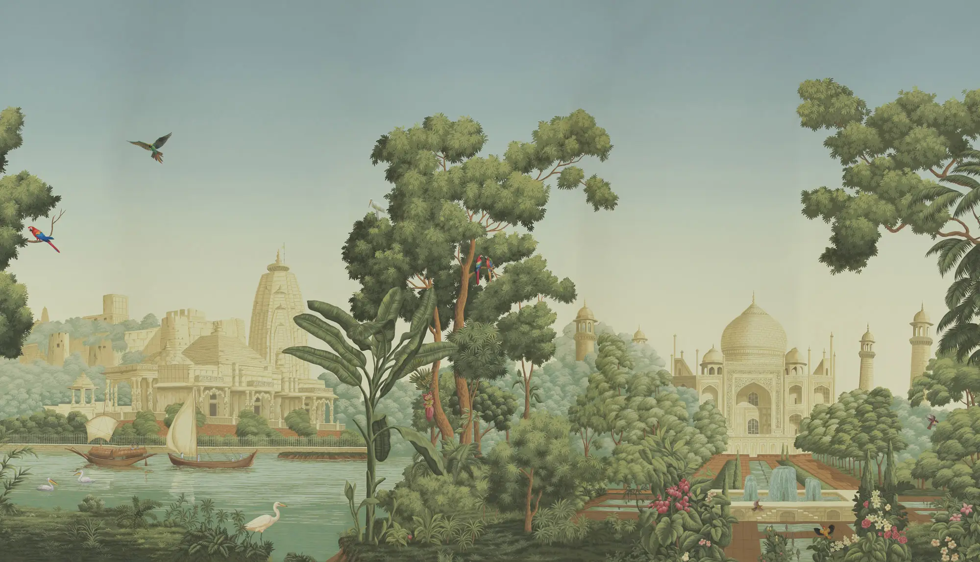 Обои ручная роспись River Scenes of Bengal Verdoyant Обои ручная роспись River Scenes of Bengal Verdoyant - постер Loft-Concept в Перми