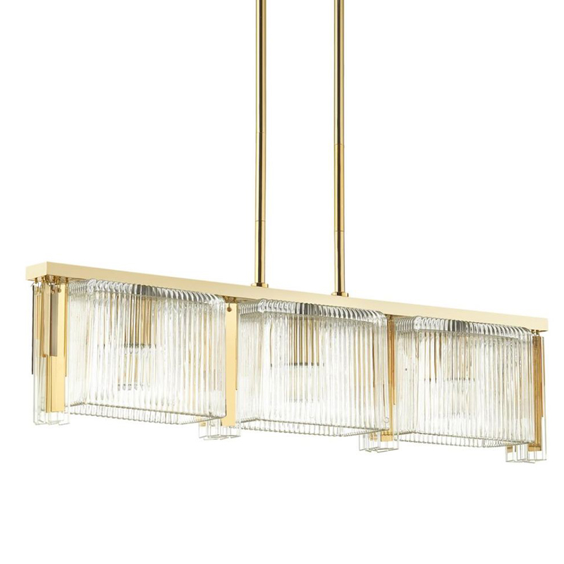 Люстра Madelen Gold Linear Chandelier Глянцевое золото Прозрачный (Transparent) в Перми | Loft Concept 