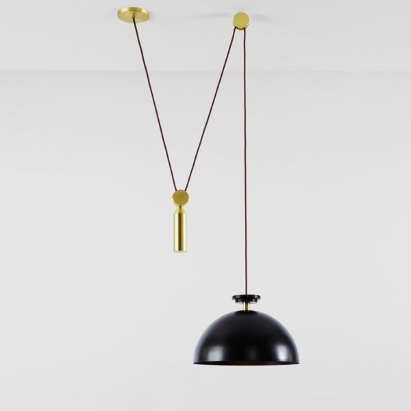 Подвесной светильник Shape up Pendant Hemisphere Black Латунь Черный в Перми | Loft Concept 