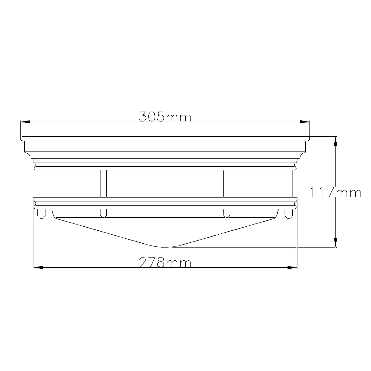 Потолочный светильник для ванных комнат со стеклянным плафоном в форме перевернутого конуса Hinkley в Перми