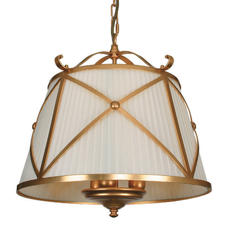 Люстра абажур Provence Lampshade Light Gold Chandelier Бежевый Золотой в Перми | Loft Concept 