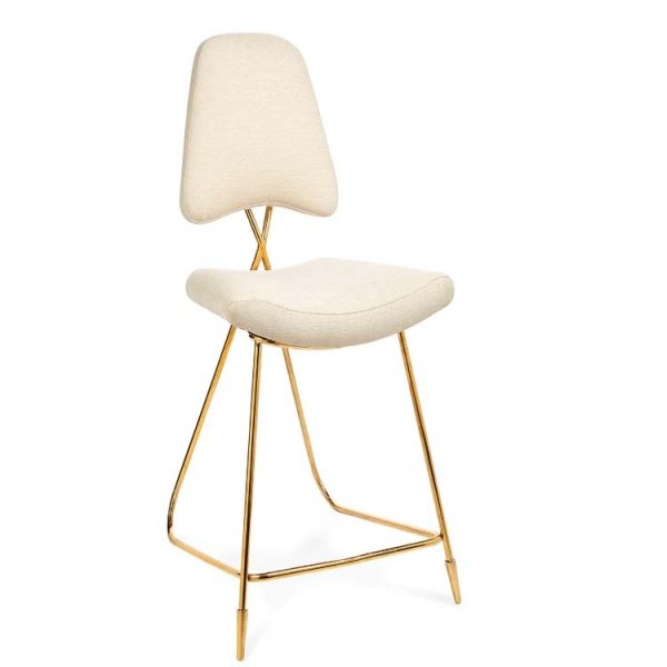 Барный стул Jonathan Adler Maxime Bar stool Бежево-серый Золотой в Перми | Loft Concept 