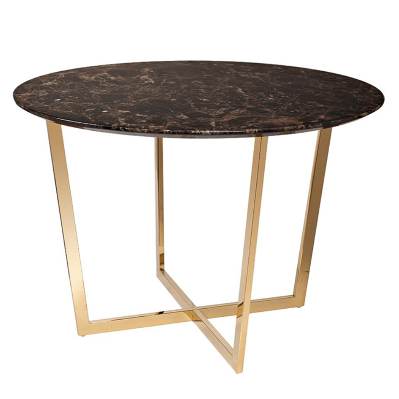 Обеденный стол Dining table Jacques round Brown Коричневый Золотой в Перми | Loft Concept 