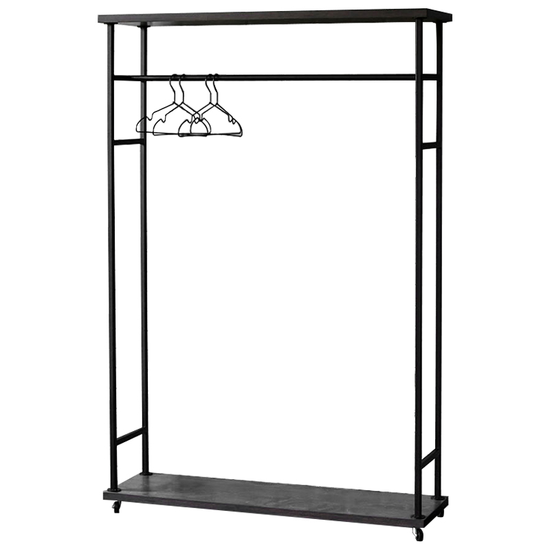 Рейл Lowery Grey Industrial Metal Rust Clothes Rail Черный Дерево Серый в Перми | Loft Concept 