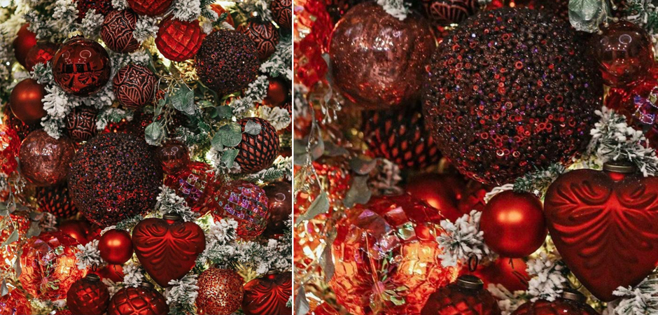 Дизайнерская Ель Заснеженная с Красными шарами Green and Red Spiral Дизайнерская Ель Заснеженная с Красными шарами Green and Red Spiral - Loft-Concept в Перми