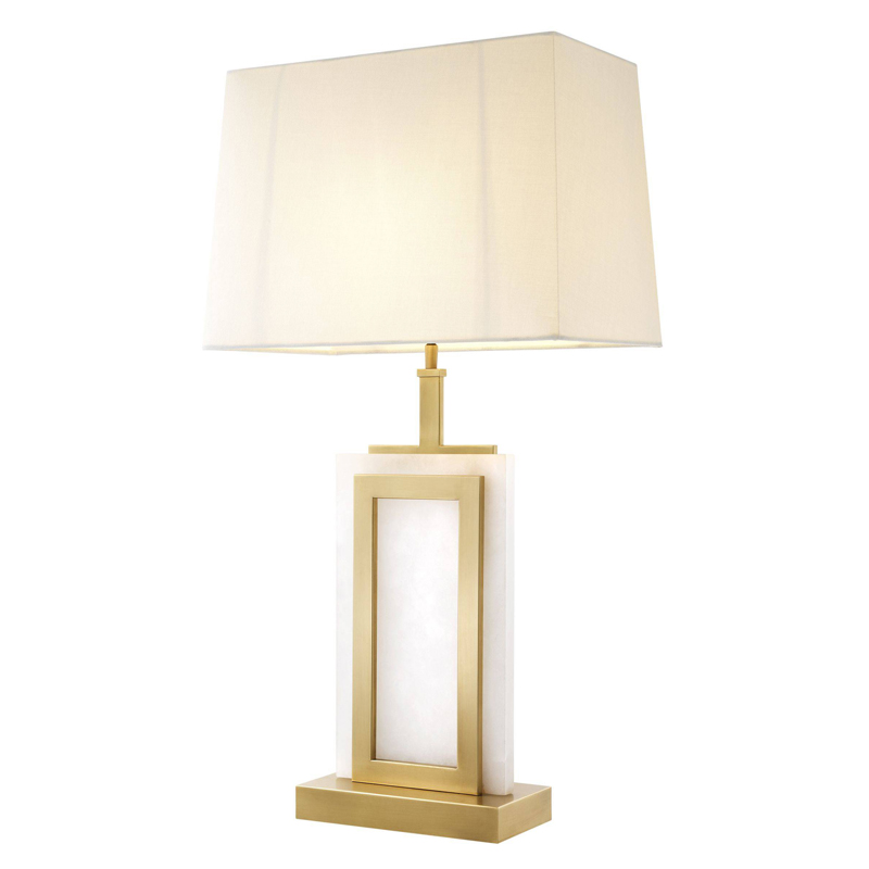 Настольная лампа Eichholtz Table Lamp Murray Белый Латунь Молочный Настольная лампа Eichholtz Table Lamp Murray Белый Латунь Молочный в Перми | Loft Concept