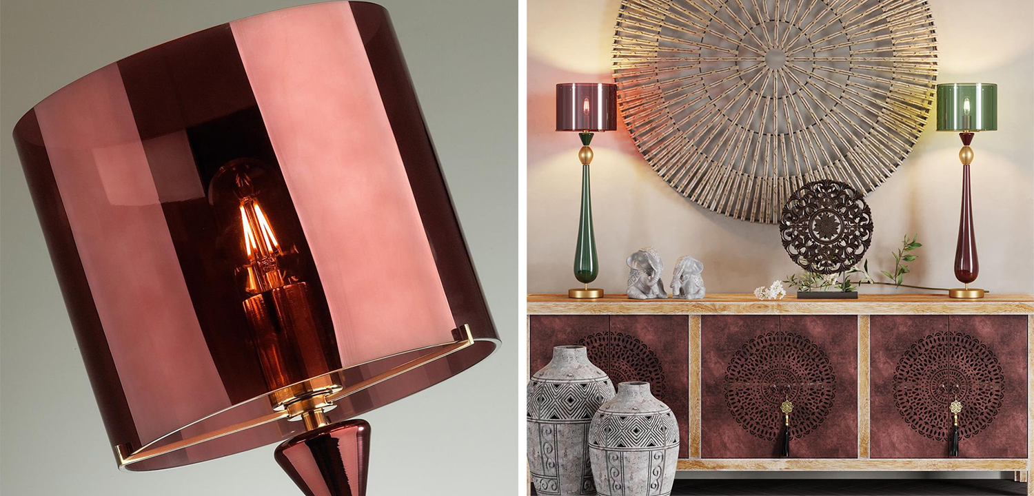 Настольная лампа Roser Burgundy Table Lamp - фото
