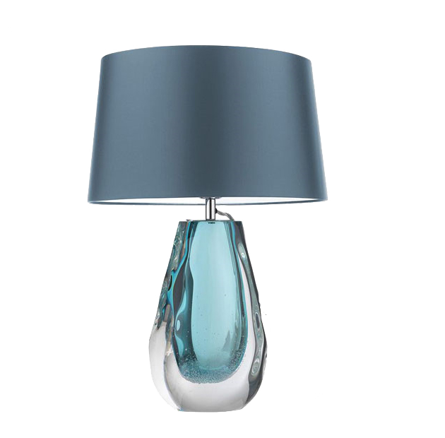 Настольная лампа Anya Peacock Table Lamp Хром Прозрачный Голубой в Перми | Loft Concept 