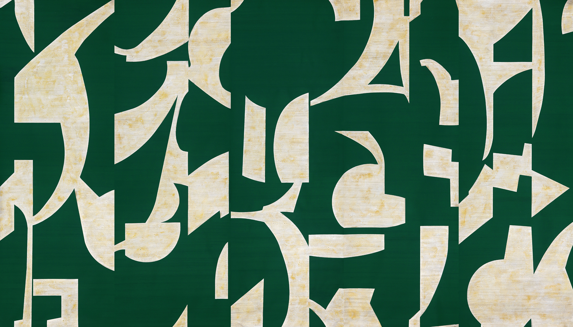 Обои ручная роспись в стиле Арт-деко Symphony Original colourway on Jade silk dupion Обои ручная роспись в стиле Арт-деко Symphony Original colourway on Jade silk dupion - постер Loft-Concept в Перми