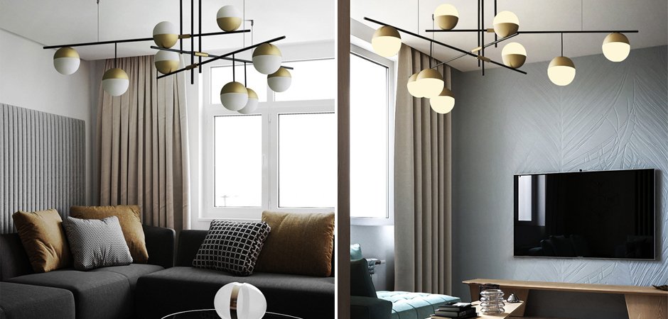 Люстра Balls white & brass 9 Люстра Balls white & brass 9 - Loft-Concept в Перми