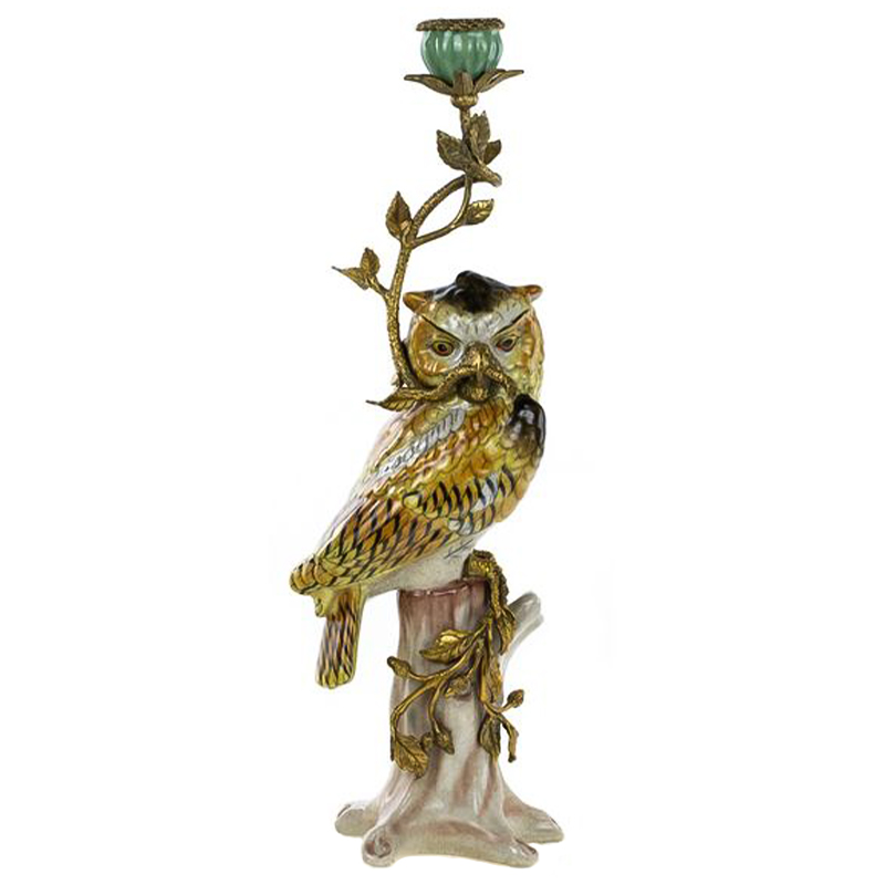 Подсвечник Owl Bronze Branch Candlestick Бронза Желтый Коричневый в Перми | Loft Concept 