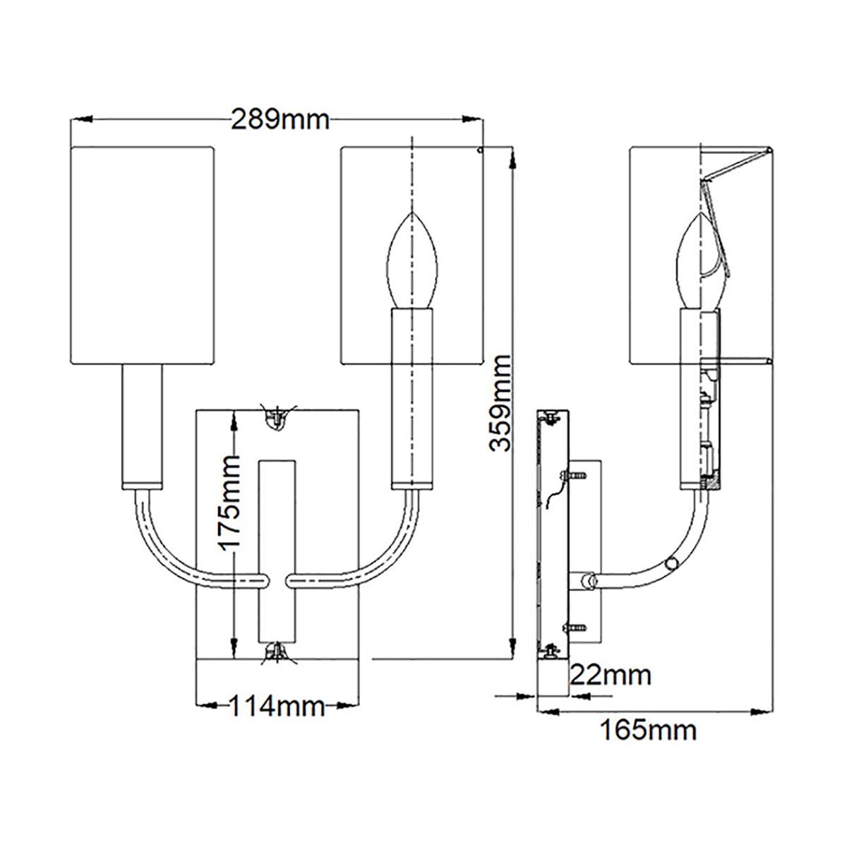 Бра с прямоугольным основанием и 2-мя белыми цилиндрическими льняными абажурами Feiss в Перми