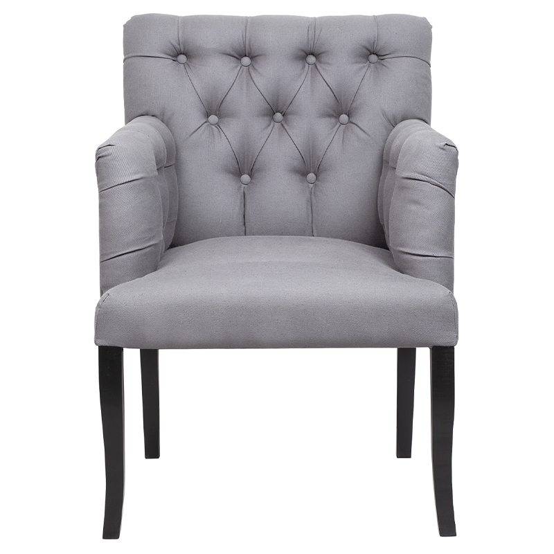 Кресло Addison Chic Armchair grey flax Серый Черный в Перми | Loft Concept 