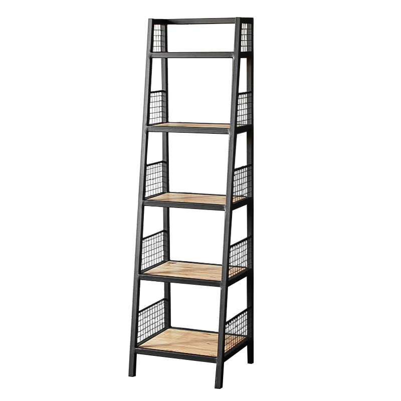 Стеллаж Kiyan Black Industrial Metal Rust Rack Черный Древесина в Перми | Loft Concept 