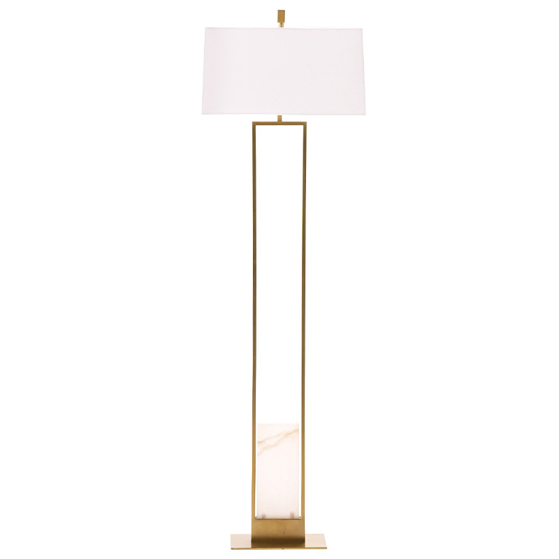 Торшер Arteriors MARKHAM FLOOR LAMP Brass Латунь Белый в Перми | Loft Concept 